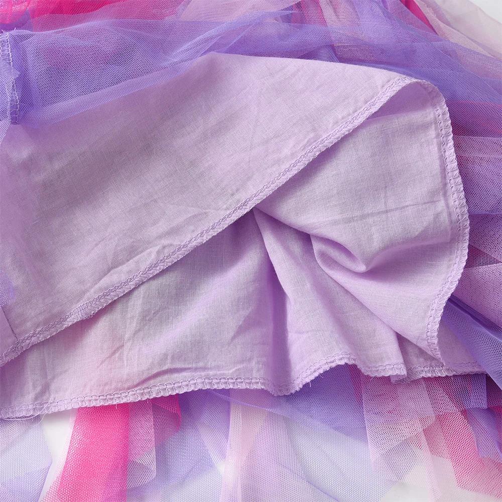 VIKITA-Robe Tutu à Manches sulfpour Fille, Tenue de Princesse, Irrégulière, en Tulle et Maille, Impr