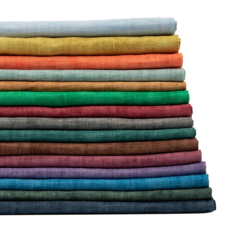 Tissu d'été léger de haute qualité en ramie teinte, pur lin pour chemises, pantalons, robes – Matéri