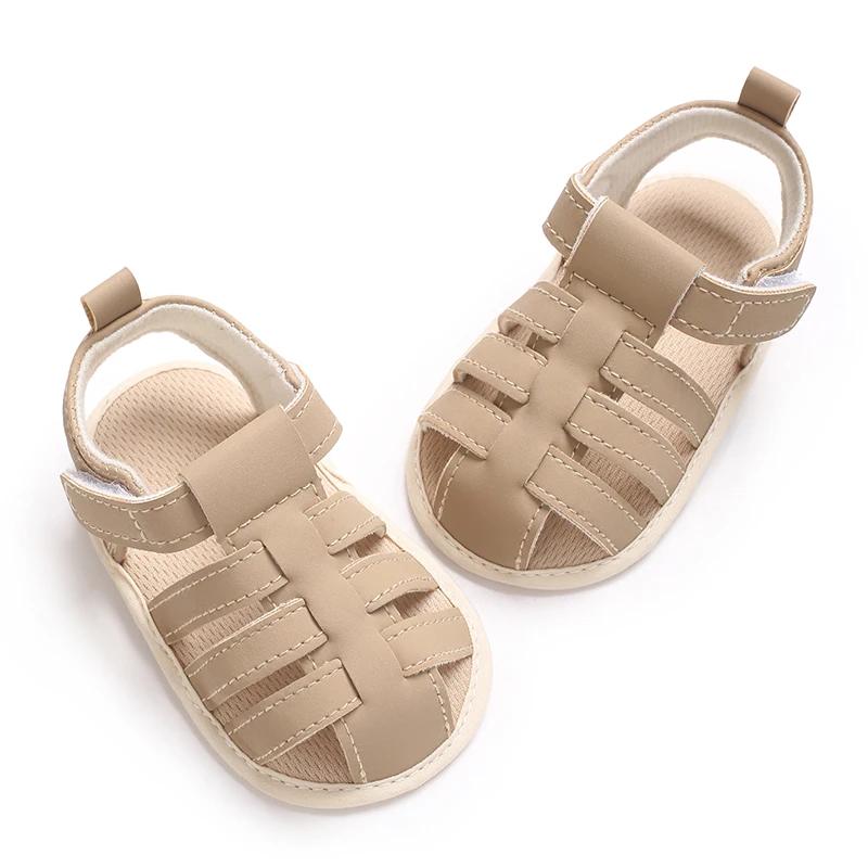 Sandales respirantes décontractées de couleur unie pour bébés garçons, légères et confortables, anti