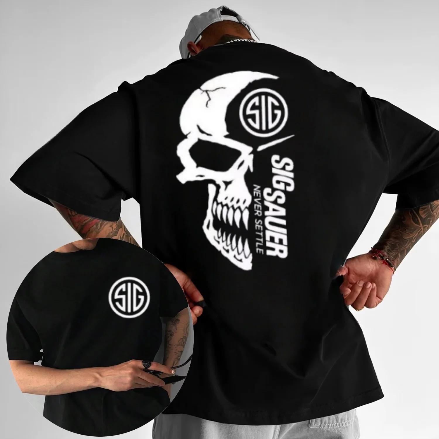 T-shirt Homme Été 2026 Motif Arme Sig Sauer, T-shirt Militaire Décontracté Motif Munitions Germon Gu