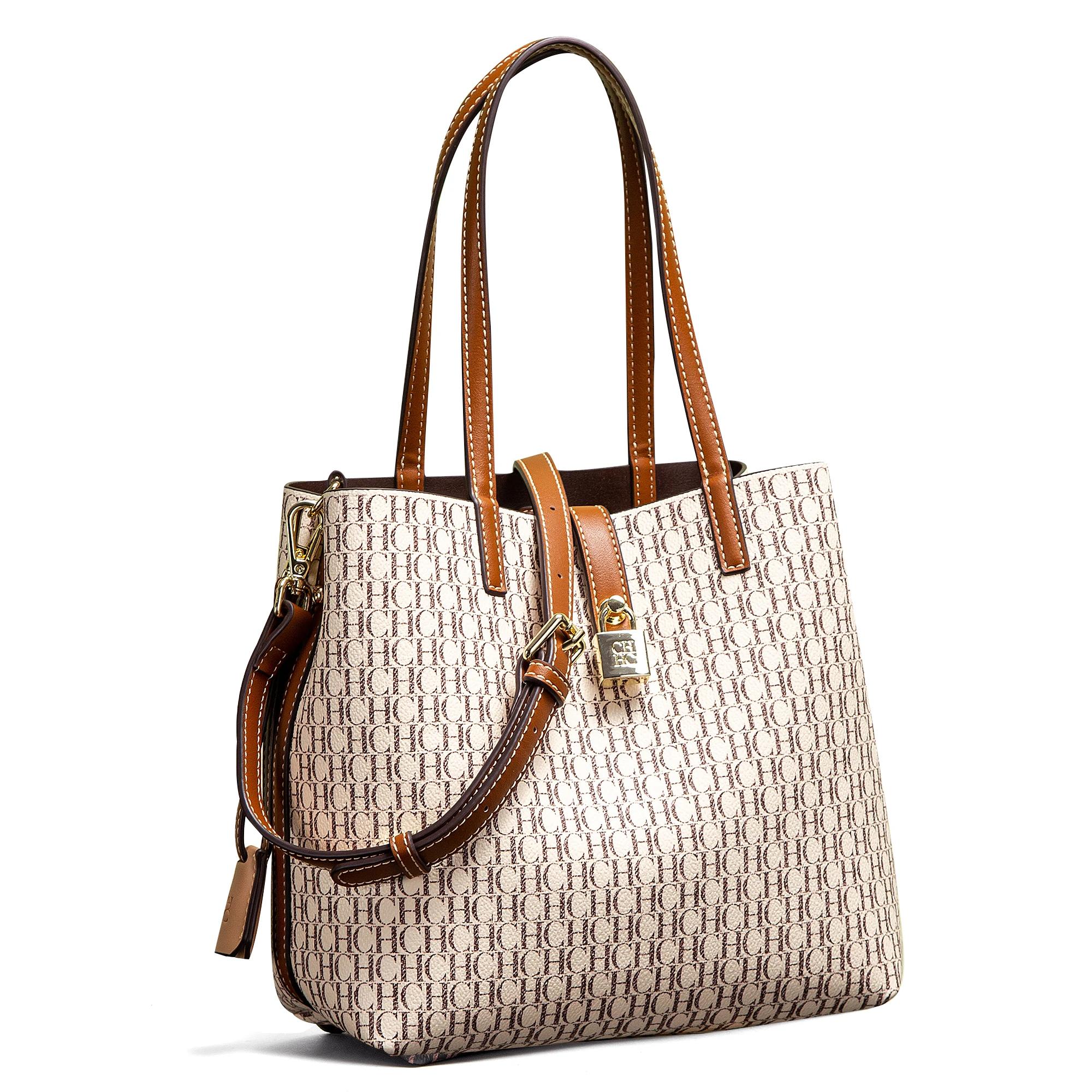 CHCH Sac fourre-tout Printemps Grande capacité Sac à main Simple Beige 27x12x22cm