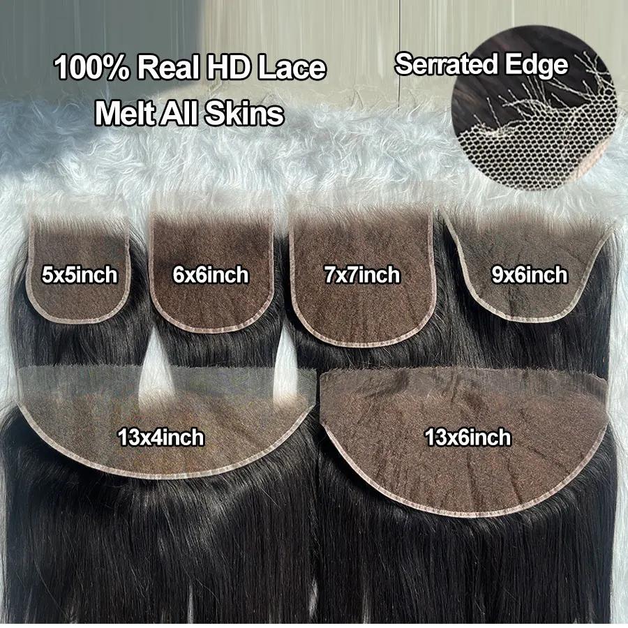 Skinlike HD dentelle frontale 13X4 13X6 fermetures de cheveux humains pré plumé Invisible HD dentell