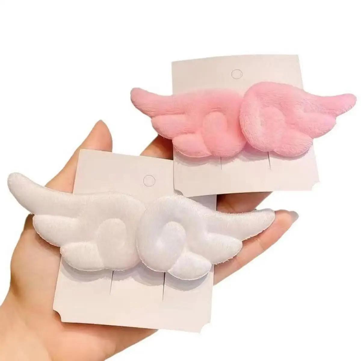 Pinces à cheveux en peluche aile d'ange pour fille, 2 pièces, épingle à cheveux mignonne, ornement S