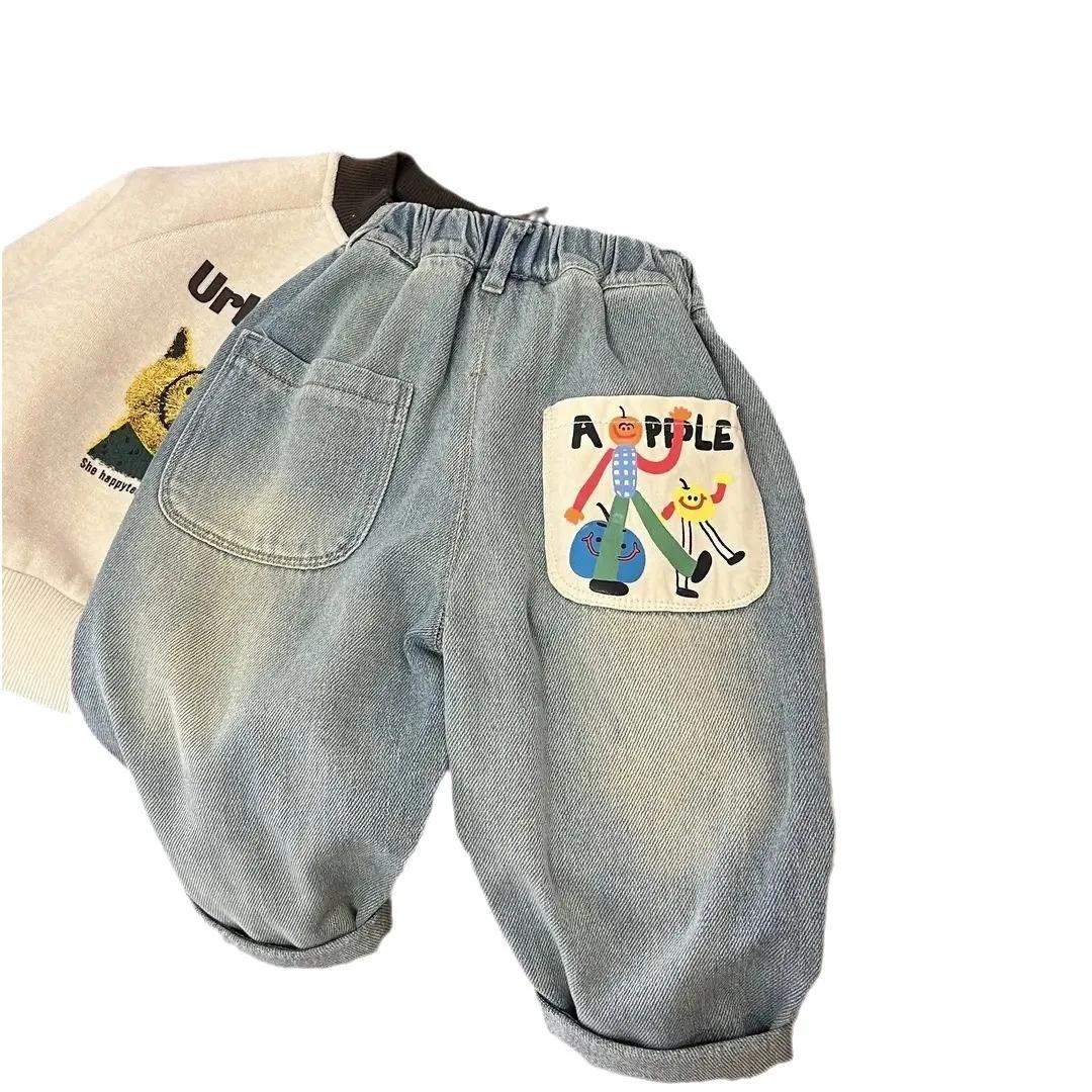 Printemps automne enfant en bas âge garçons Denim pantalon coton Animepattern Babys garçons jean déc