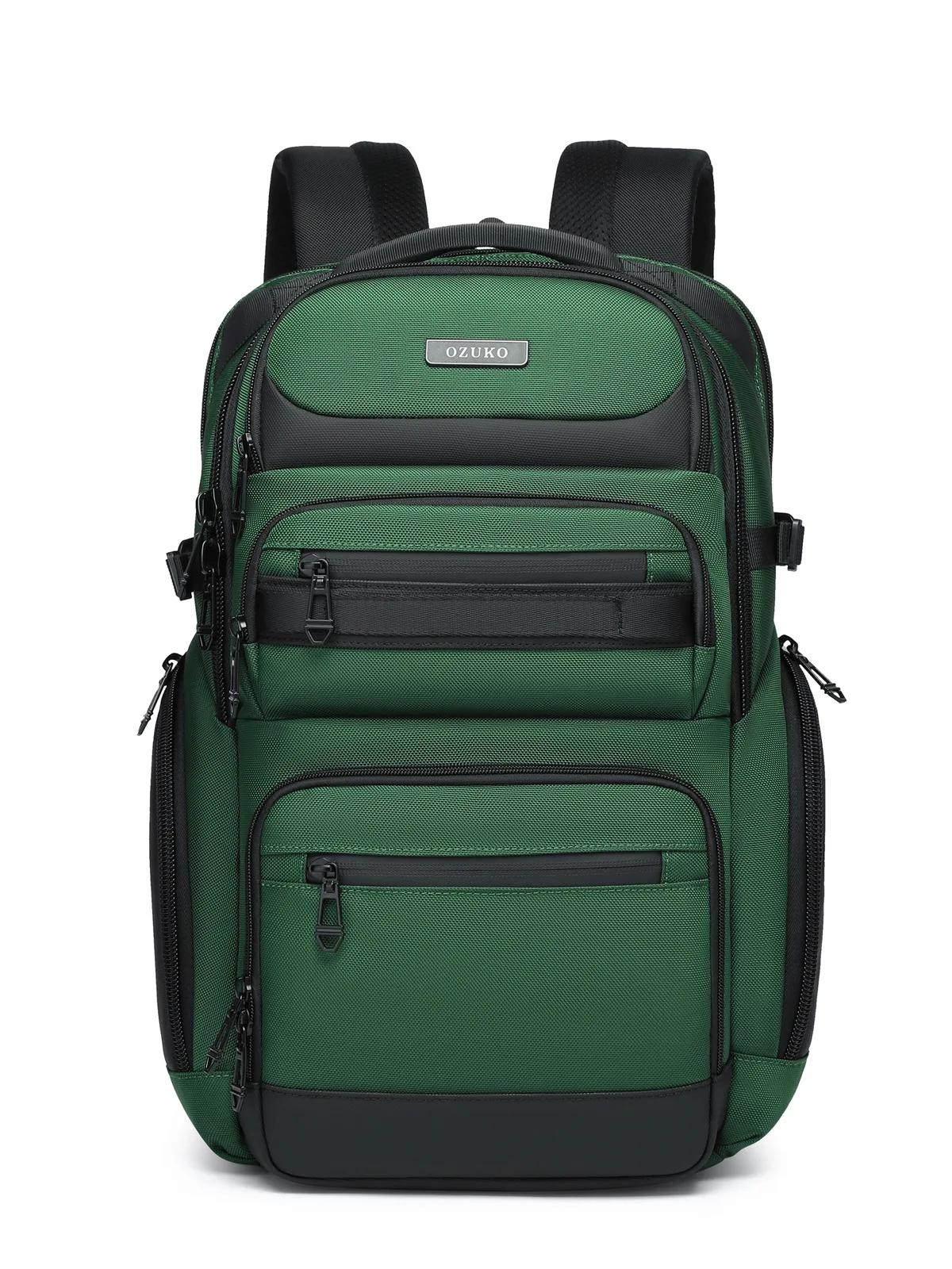 OZUKO noir gris hommes sac à dos grande capacité 15.6 pouces sacs à dos d'ordinateur portable homme