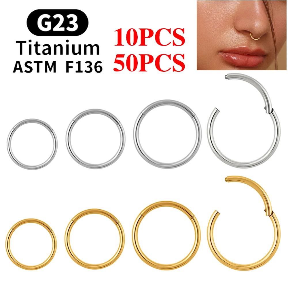 10/50 pièces ASTM F136 titane nez anneau articulé Clicker Segment Septum cerceau femmes hommes oreil