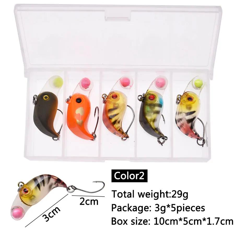 JYJ 1 boîte petite pêche dure ABS plastique leurre appât surface méné coulant leurre wobbler pour ba