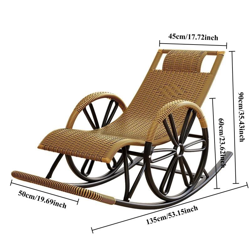 Chaise à bascule en rotin chaise inclinable adulte chaise inclinable à bascule balcon maison loisirs