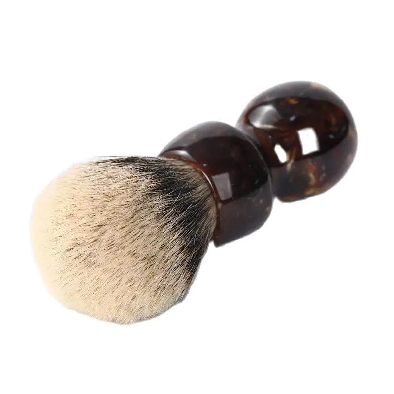 YAQI Caramel 26MM deux bandes poils de blaireau hommes brosse de rasage humide
