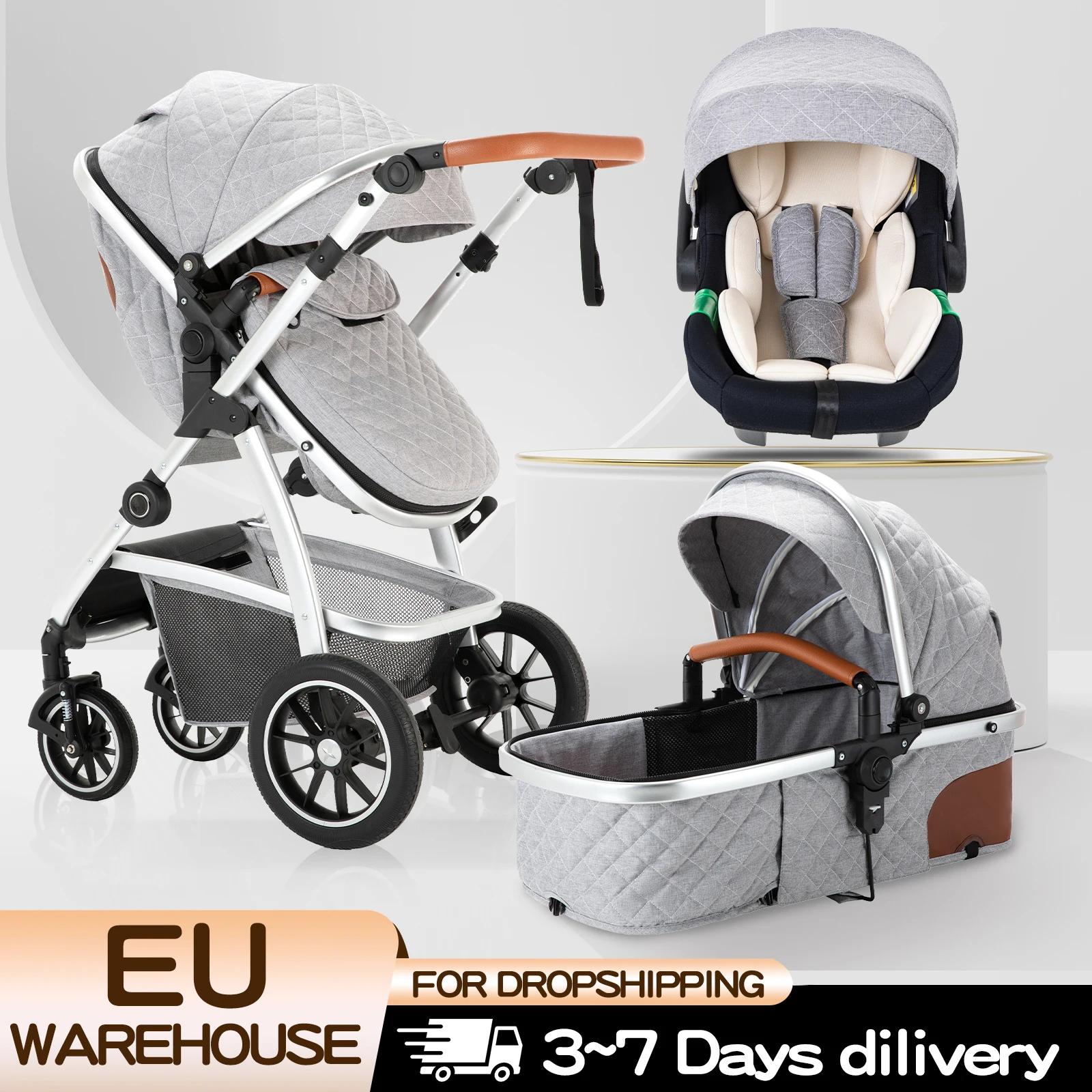 Poussette de luxe 3 en 1 pour bébé, portable, pliable, avec cadre en aluminium, pour nouveau-né et n