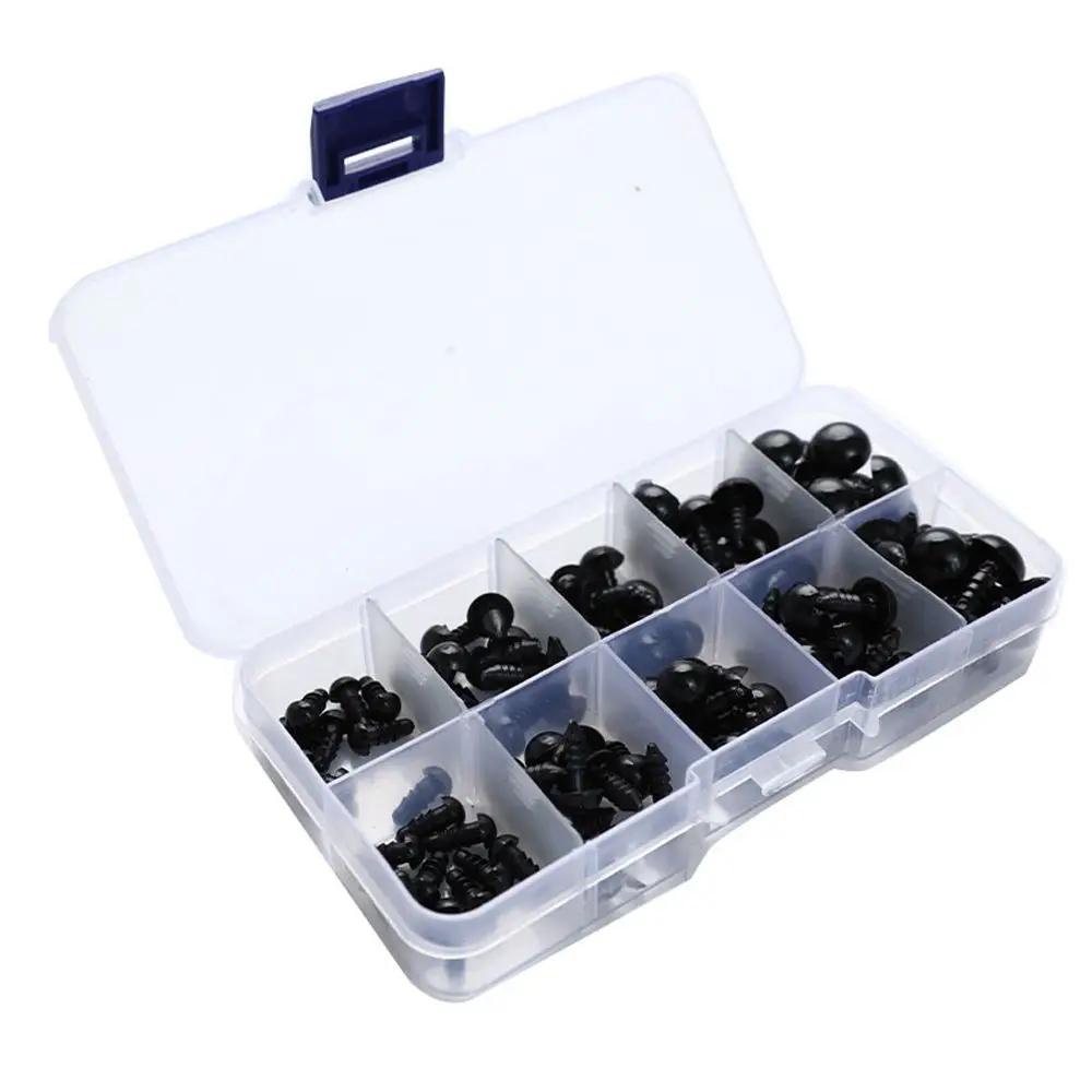 100 pièces 10mm globe oculaire poupée accessoires noir en peluche yeux de sécurité Amigurumi pour jo