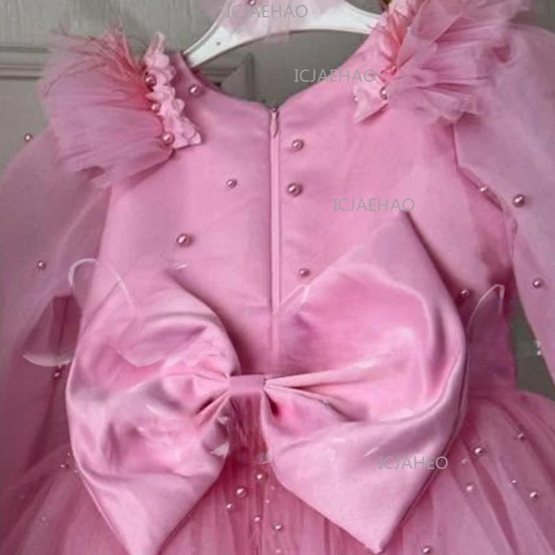 Robe de Princesse pour Filles 2026, Mignonne et Élégante, à Manches Longues en Tulle, Vêtement pour