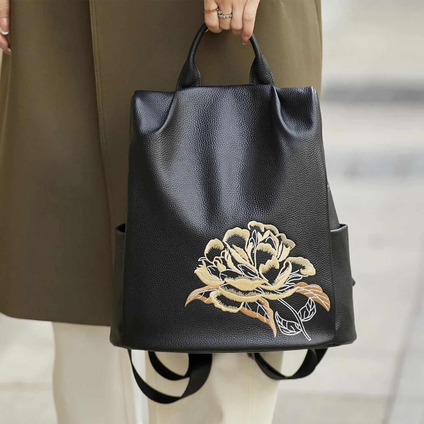 Sac à dos en cuir pour femme ZOOLER 2026, cuir pleine fleur 100% véritable, sac à dos tendance, sac