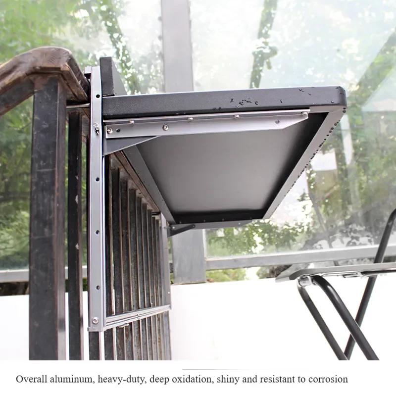 Table pliante en aluminium suspendue sur balustrade de balcon, imperméable et Protection UV, meubles