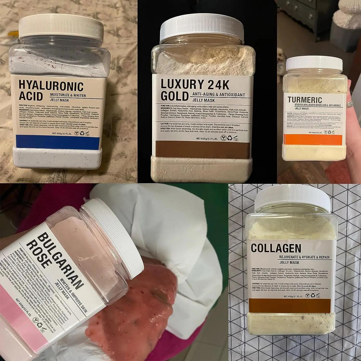 Masque de gelée en poudre, 6 pièces, vente en gros, 650G, masques professionnels, utilisation en Sal