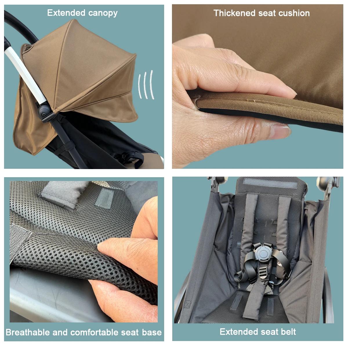 MomTan 3 pièces/ensemble d'accessoires pour poussette, auvent extensible, coussin de siège et base d