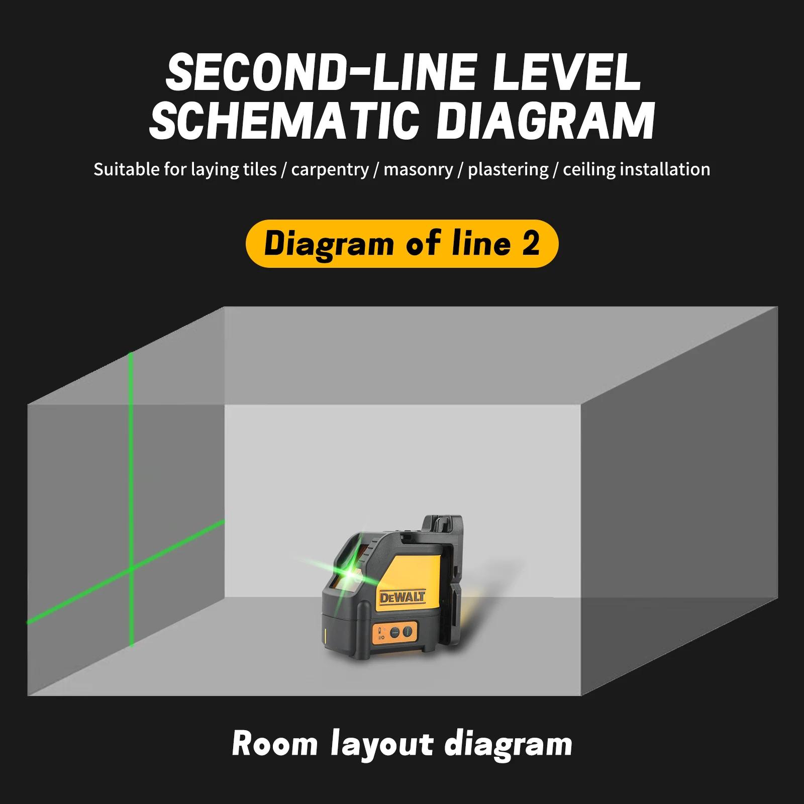 Niveau laser à ligne croisée verte haute précision DEWALT DW088CG, niveau laser vert auto-nivelant p