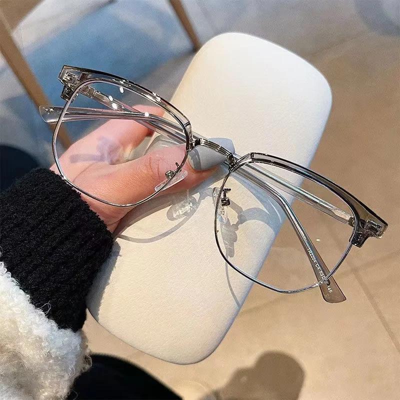 Lunettes carrées unisexes à la mode pour hommes et femmes, monture métallique, lunettes polygonales,