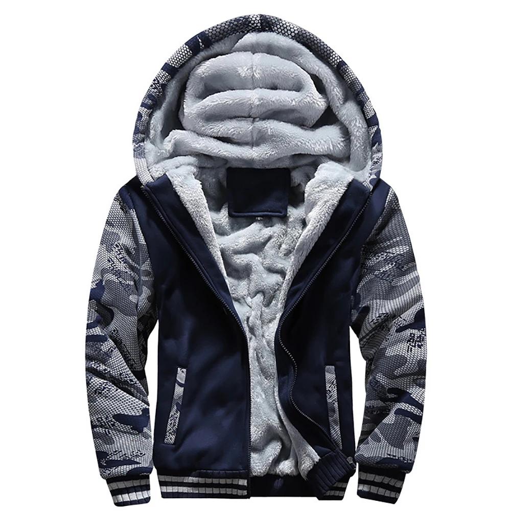 Veste épaisse de Camouflage à capuche pour homme, doudoune polaire à manches longues, décontractée,