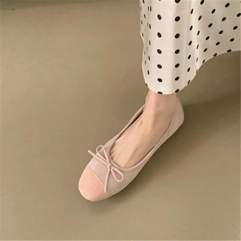 Bailamos 2026 – Nouvelles Ballerines Décontractées pour Femmes en Velours Doux, Élégantes, à Bout Ro