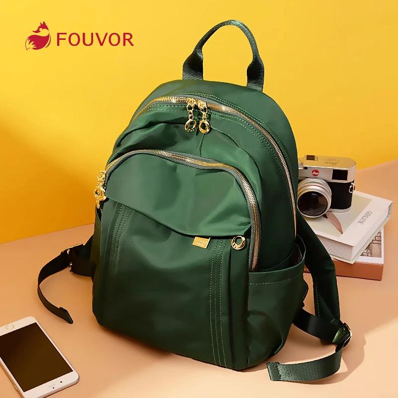 Fouvor femmes sac à dos en Nylon imperméable élégant grand sac à dos jeunesse décontracté léger voya