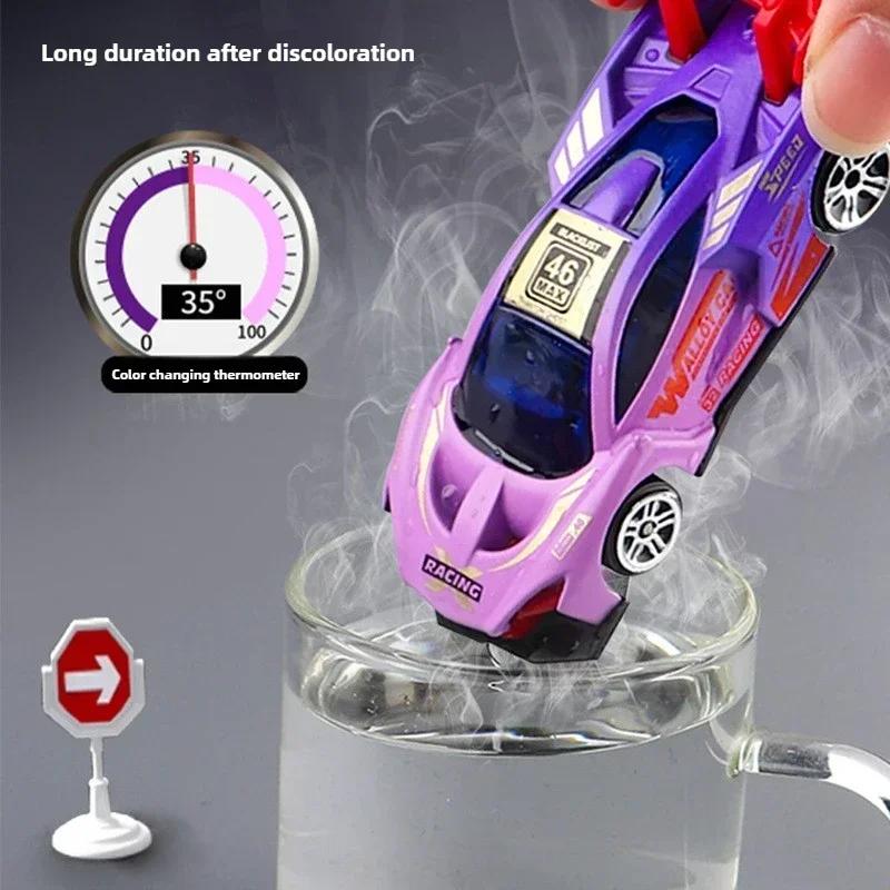 Modèle de voiture de course magique à couleur changeante 1:64, inertie sensible à la température, jo