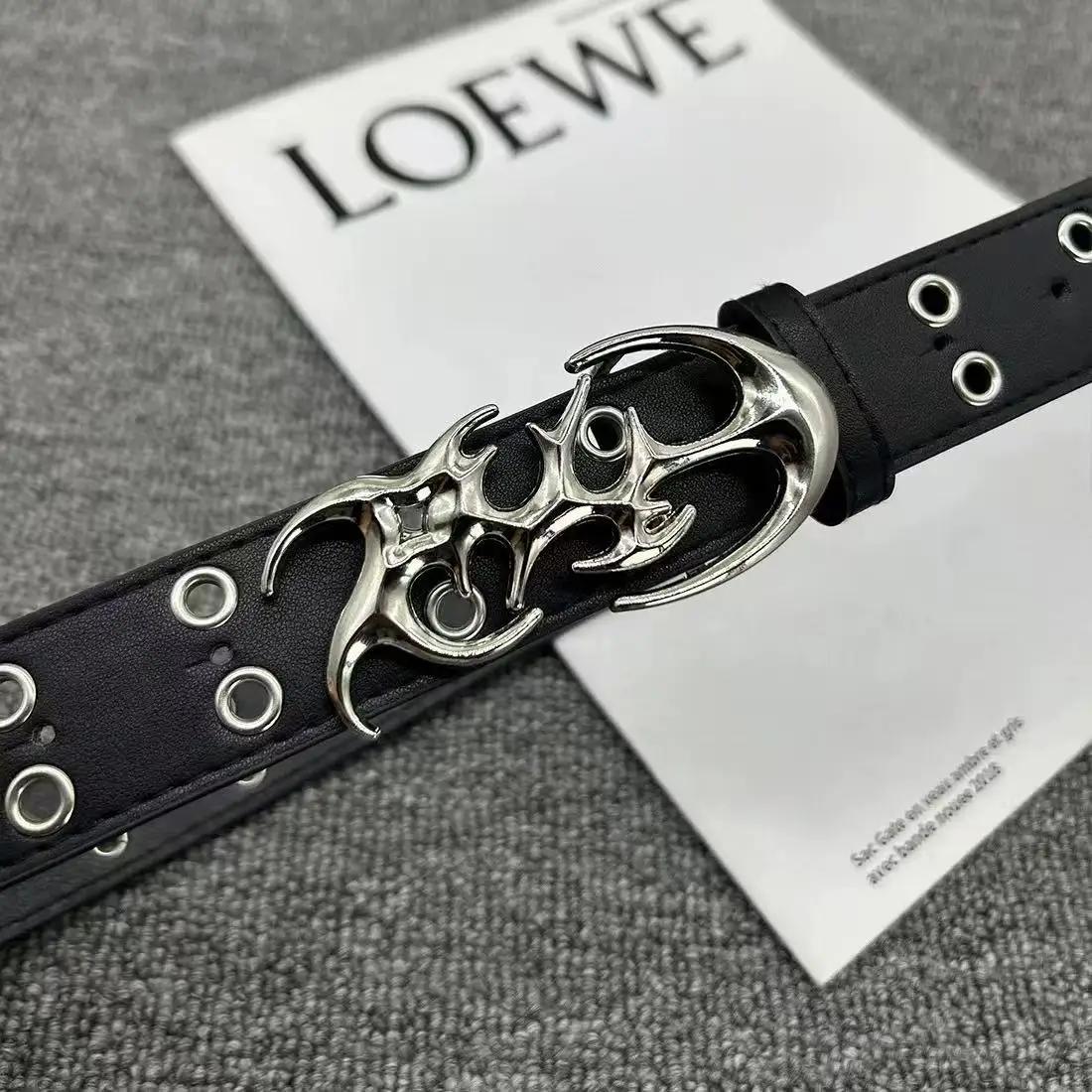 Ceinture Punk en cuir PU ajouré Y2K pour hommes et femmes, accessoire tendance pour cadeaux, ceintur