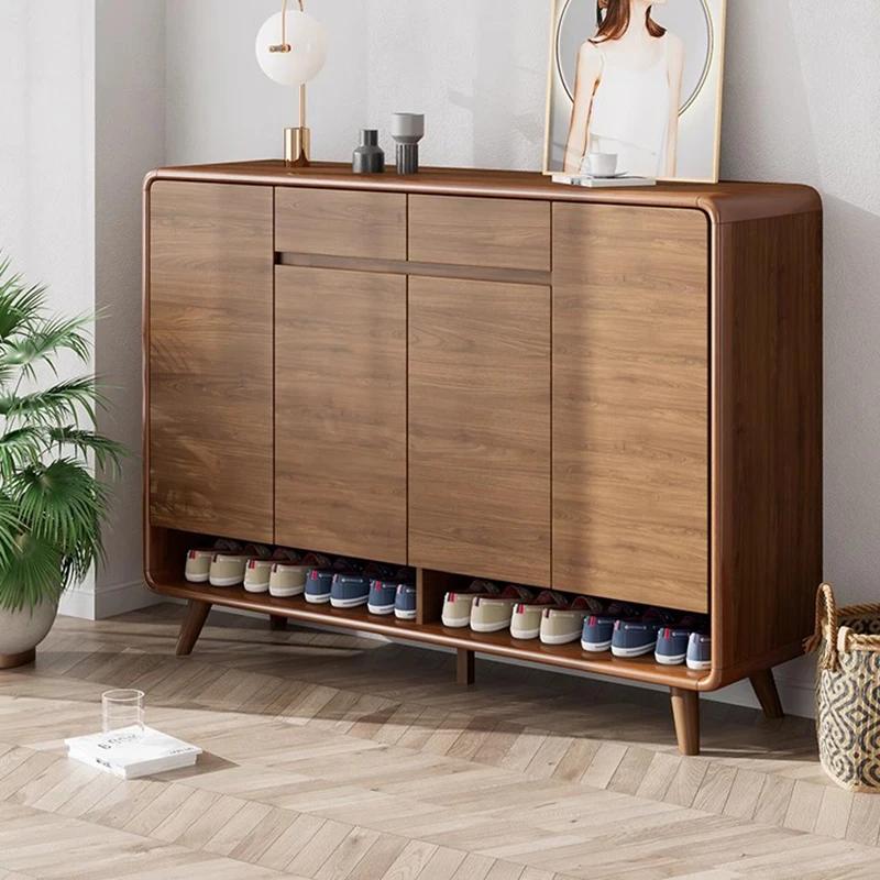 Armoire à chaussures en bois de luxe, organisateur de rangement, salon, affichage Mobile, étagère à