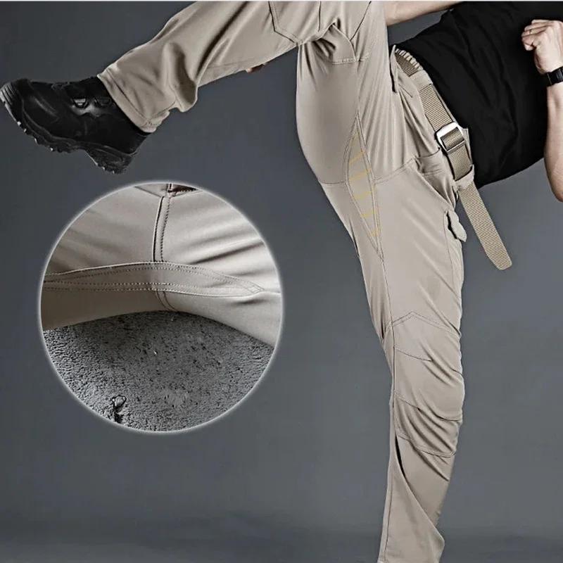 Pantalon cargo tactique Softshell pour hommes, pantalon de combat élastique, pour randonnée, Camping