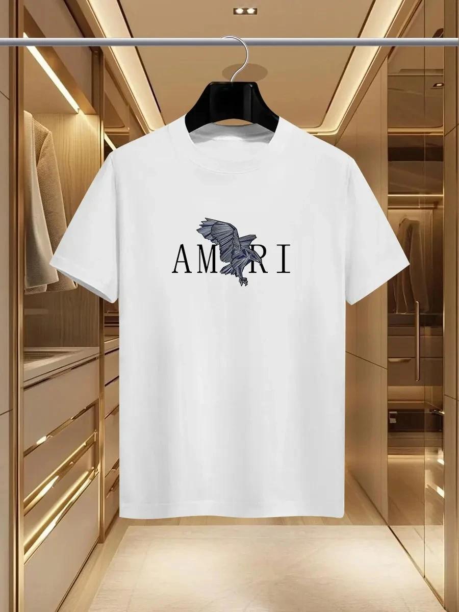 T-shirts imprimés de luxe AMI pour l'été 2026, en pur coton, col rond, décontractés et tendance, sty