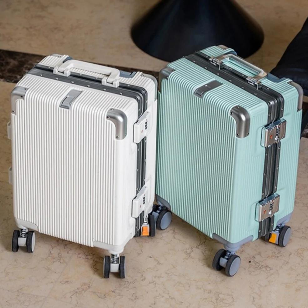 Valise à main 16 "/20" pour femmes, boîtier de chariot de voyage avec cadre en aluminium, verrouilla