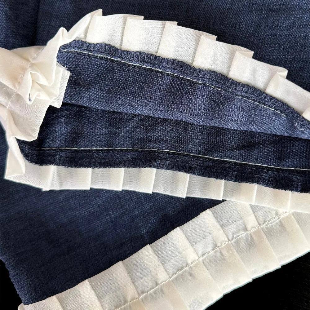 Costume denim imitation bleu fille Bear Leader version coréenne - Ensemble 2 pièces été sans manches jambes larges