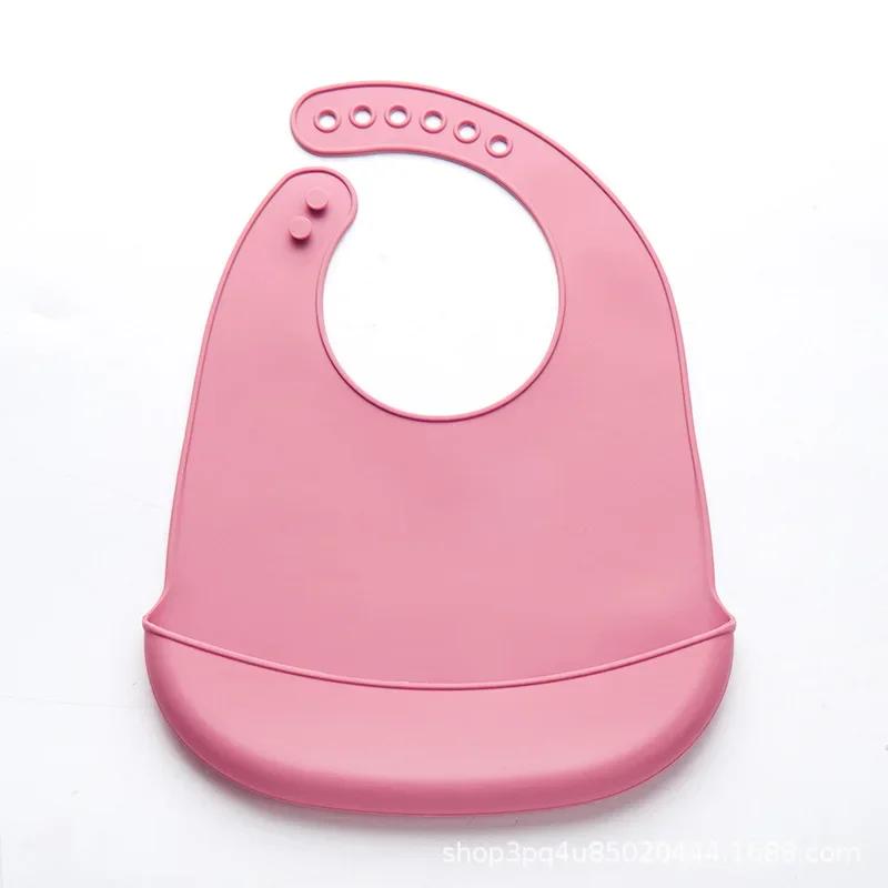 Bavoir bébé réglable imperméable bavoirs bébés doux comestible Silicone nouveau-né salive dégoulinan