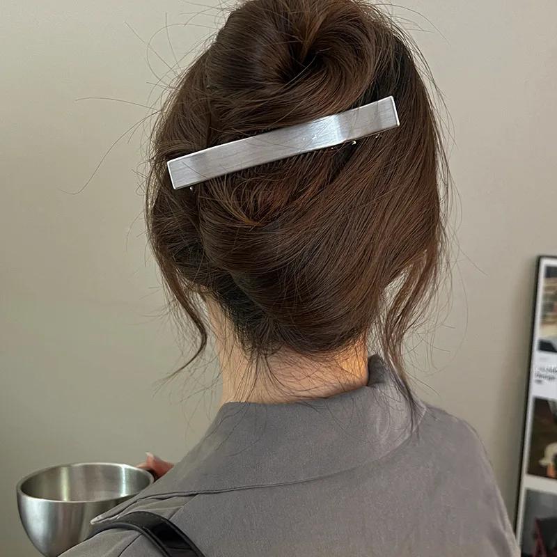 Pinces à cheveux coréennes élégantes pour femmes, barrettes pour filles, griffes en métal, épingle à
