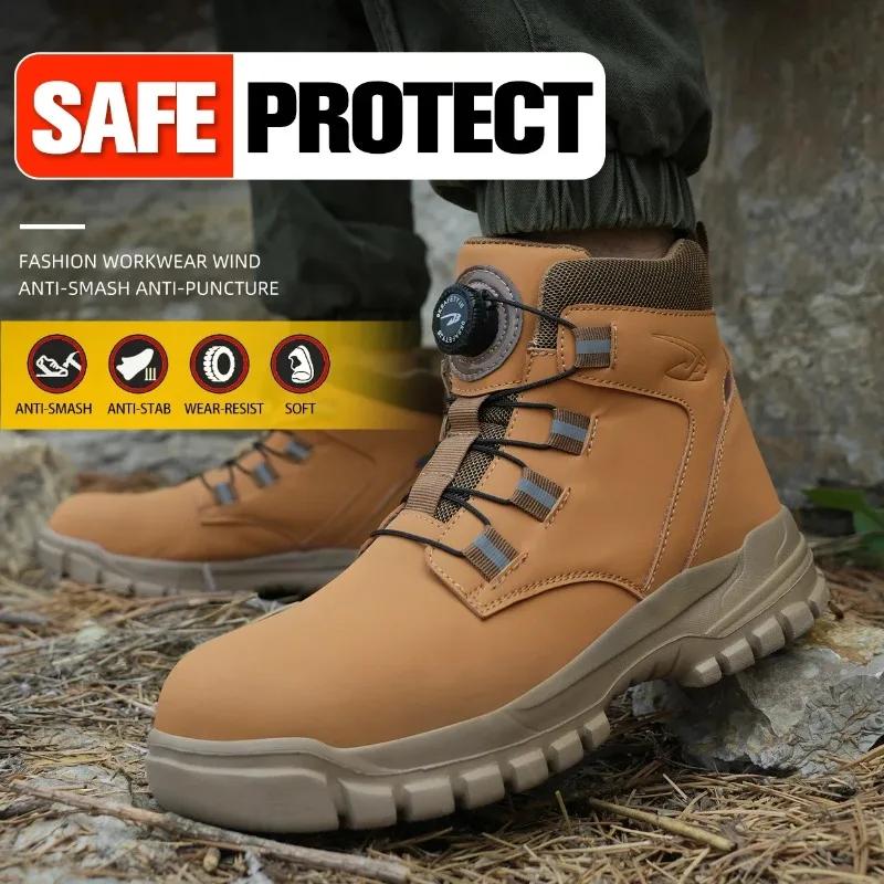 Bottes de sécurité imperméables pour le travail, bottes de protection en cuir, chaussures industriel