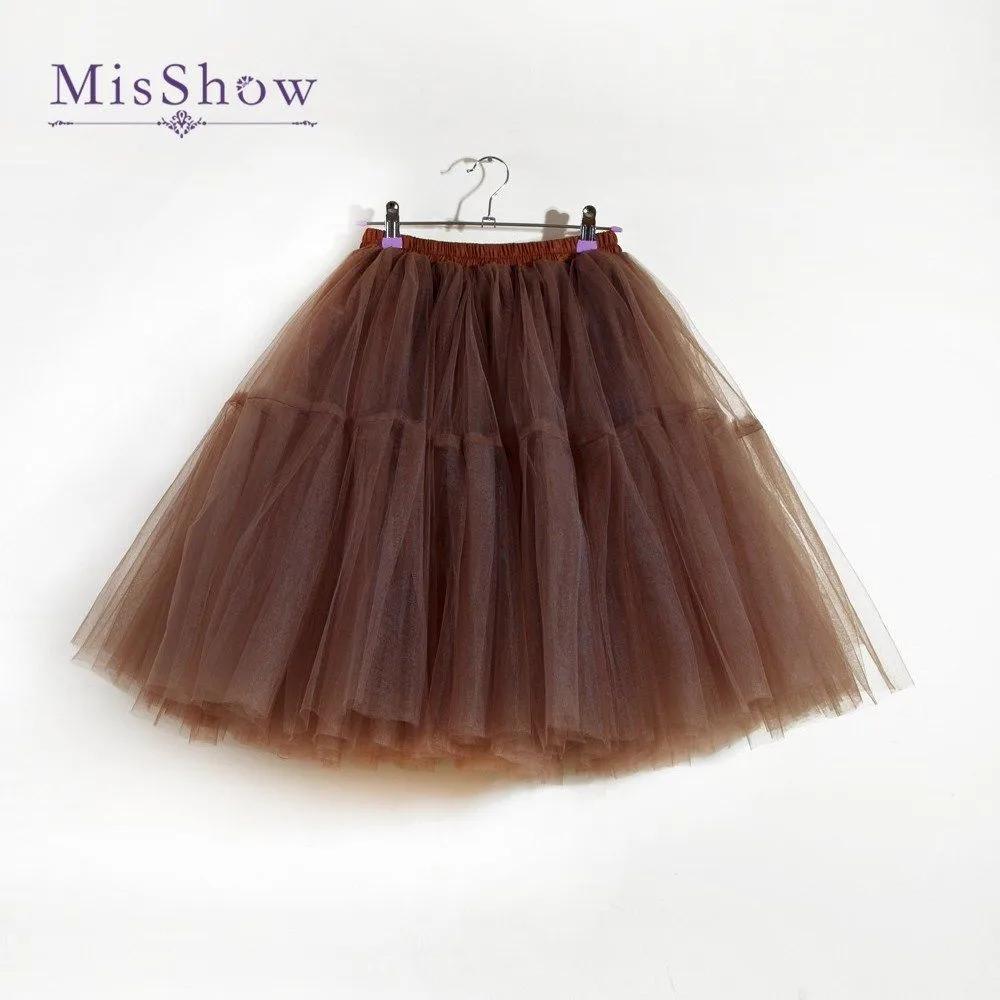 MisShow femmes Tutu jupe courte taille haute maille doux Tulle jupe bouffante Pettiskirt bal robe de