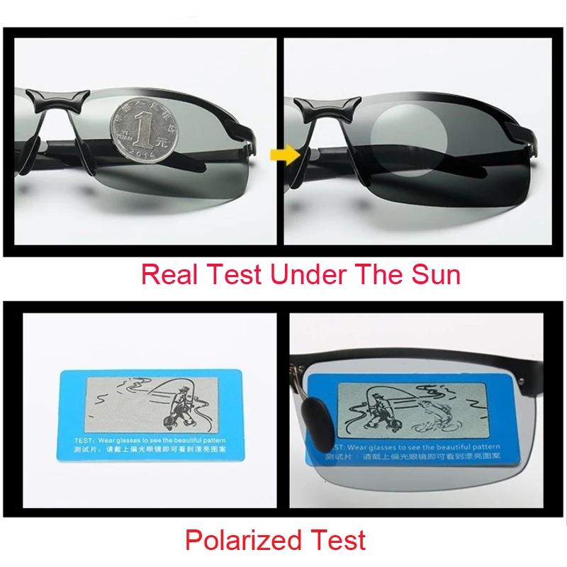 Lunettes de soleil polarisées classiques pour hommes, photochromiques, pour la conduite, changement
