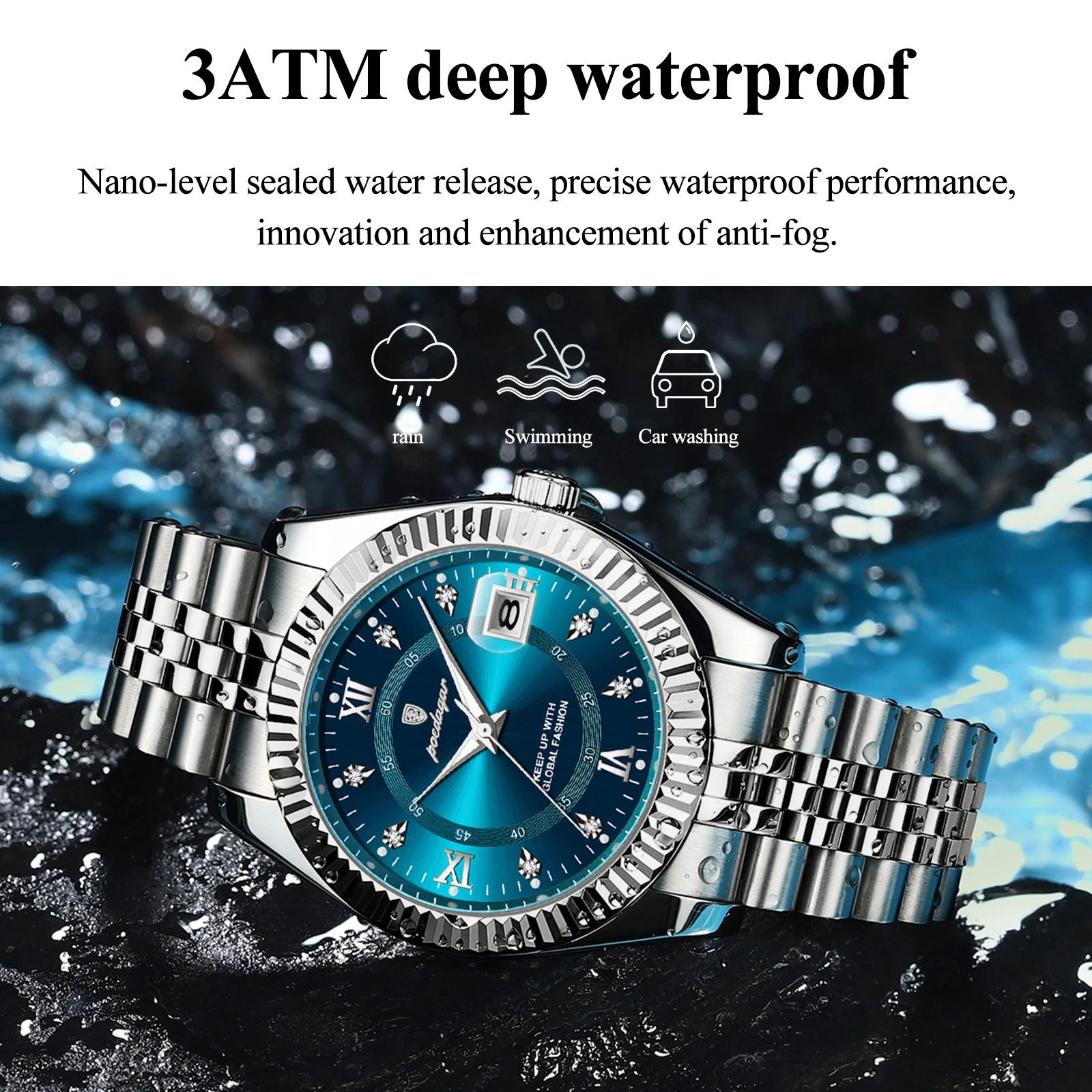 Montre-bracelet pour homme POEDAGAR originale, étanche, lumineuse, date, montre d'affaires pour homm