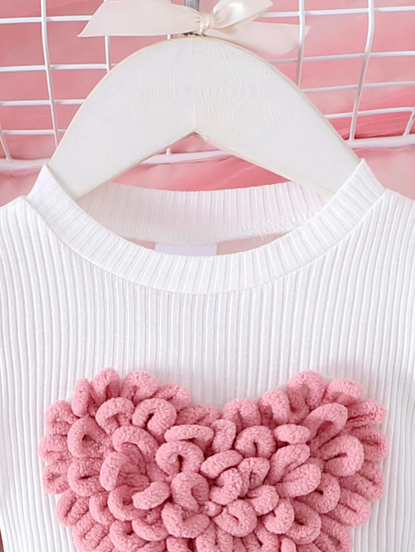 Ensemble 2 pièces d'hiver pour filles de 0 à 3 ans, manches à bulles confortables, douces et mignonn