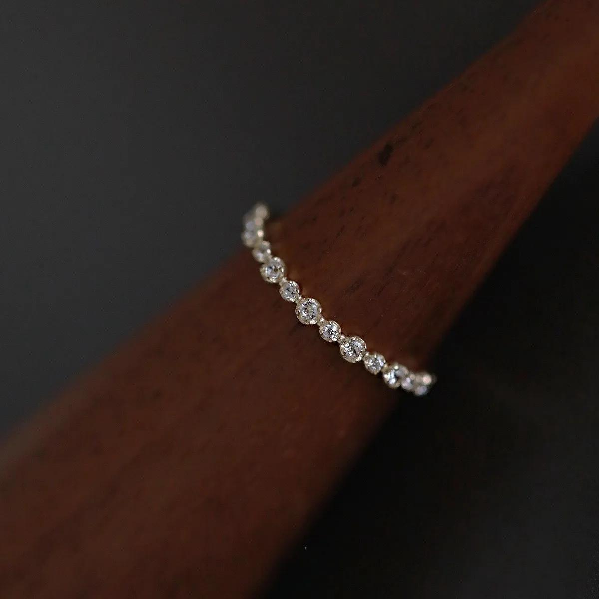 Bague géométrique en argent Sterling 925 plaqué or 14K pour femmes, Zircon scintillant, accessoire d