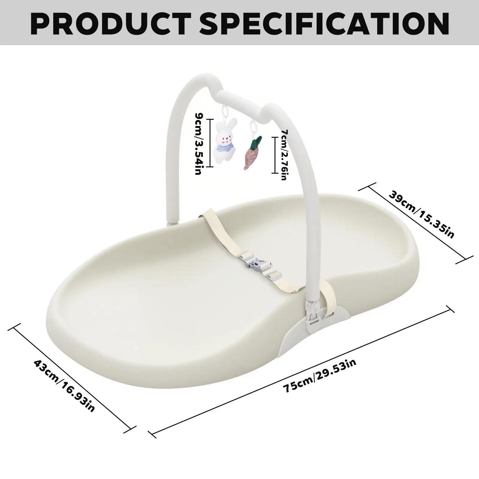 Matelas à langer pour bébé avec harnais de sécurité et étagère pour jouets d'oreille de chat, matela