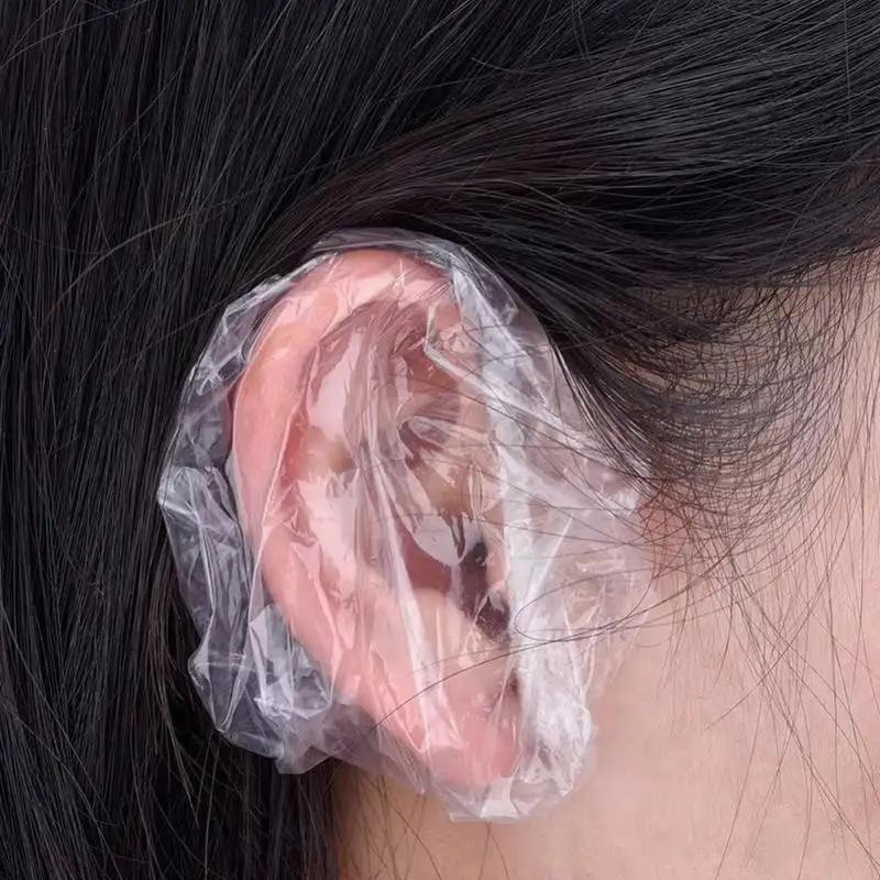 Cache-oreilles jetables pour Salon de coiffure, 100/200 pièces, couverture d'oreille transparente, P
