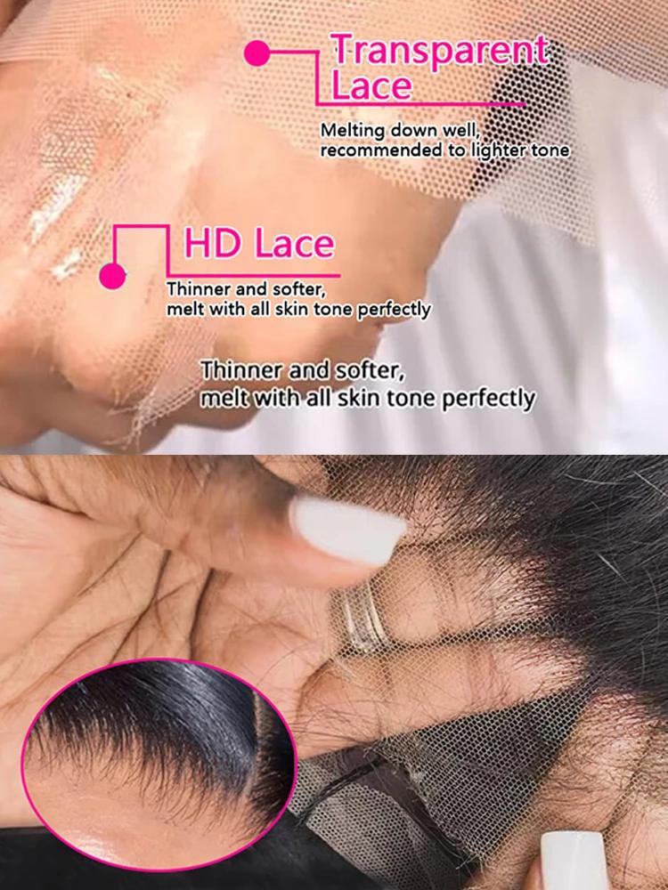 HD Transparent 13x4 13x6 vague de corps dentelle avant perruque pré plumée 360 dentelle frontale per