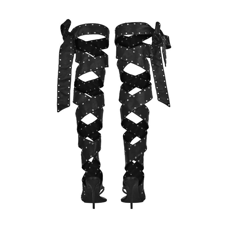 Sandales à talons hauts à boucle et à bout ouvert pour femmes, style européen et américain, tendance