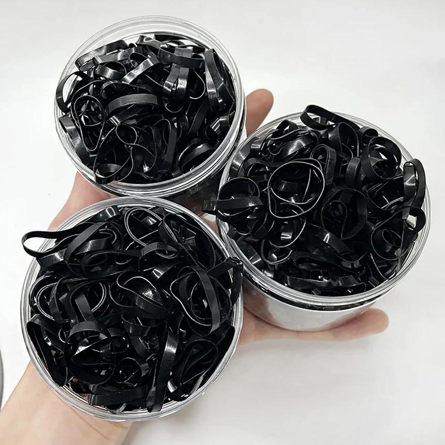 100-1000 pièces noir jetable élastique bandes de cheveux élastiques filles bandeau enfants élastique