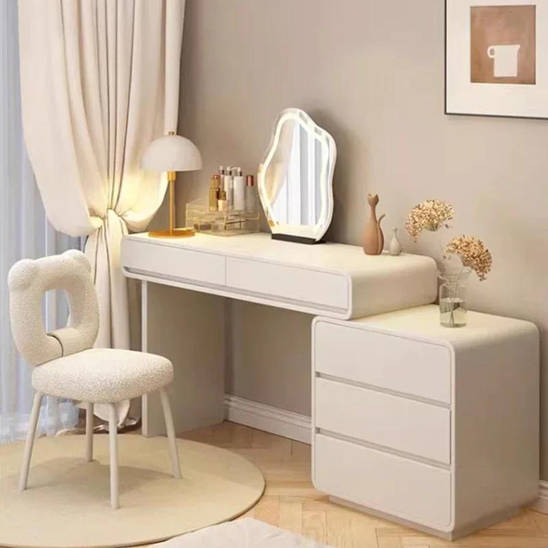Coiffeuse moderne sans miroir pour femmes, rangement d'étude, bureau Mobile, organisateur de salon,