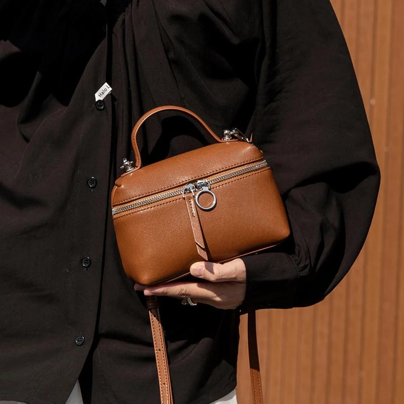 Nouveau sac mini tendance en cuir véritable 2026, sac seau de créateur pour femme, sac à main de lux