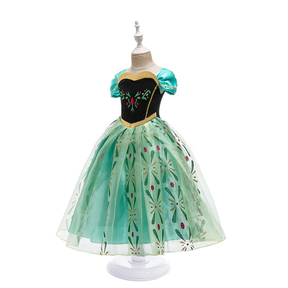 Robe Prinçesse Fille Anna Pour Enfants, Costume de Cosplay Pour Filles, Vêtements D'été Pour Hallowe