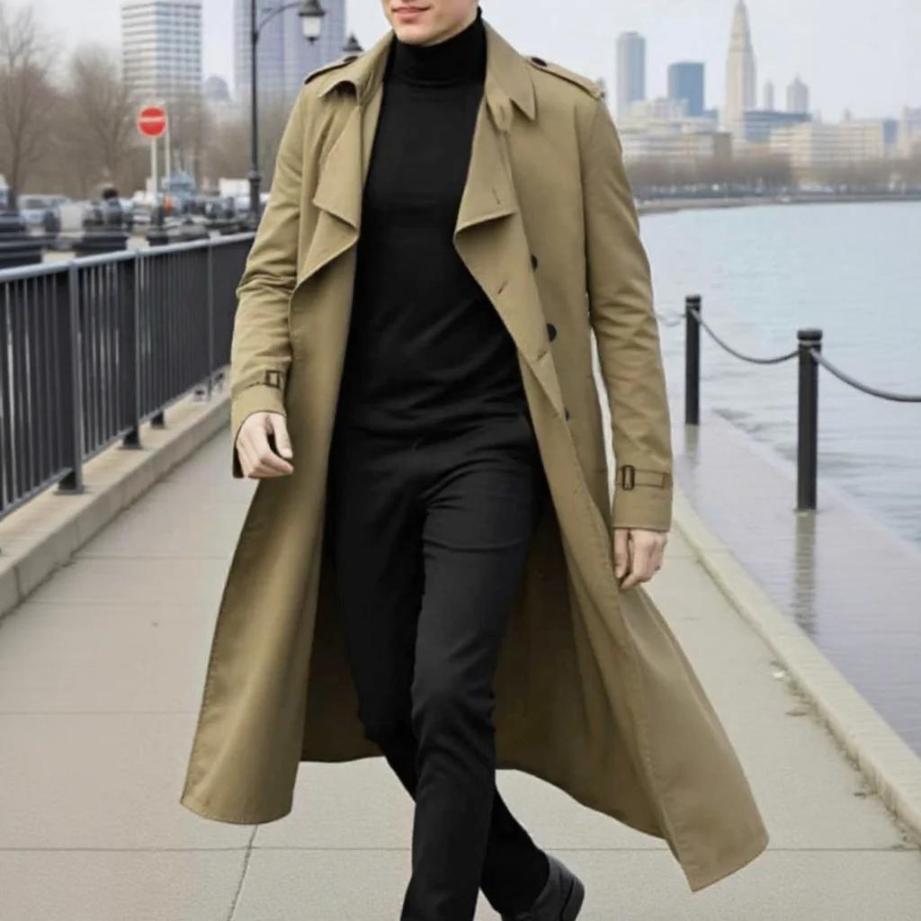 Veste coupe-vent longue polyvalente pour hommes: Trench-Coat léger printemps-automne pour Streetwear