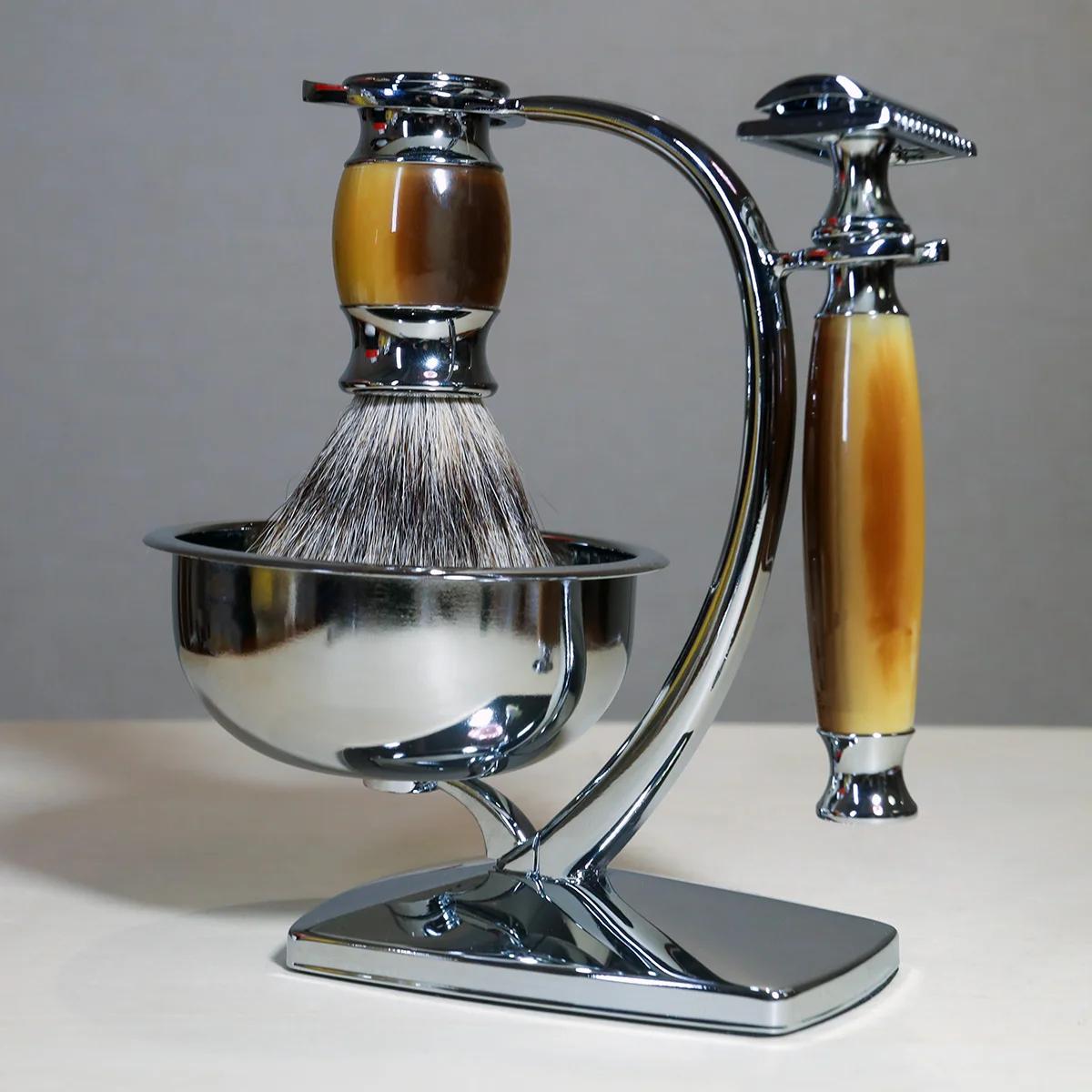 IRAZOR – Kit de rasoir classique à Double bords pour hommes, lame de rechange, rasoir manuel, bol de
